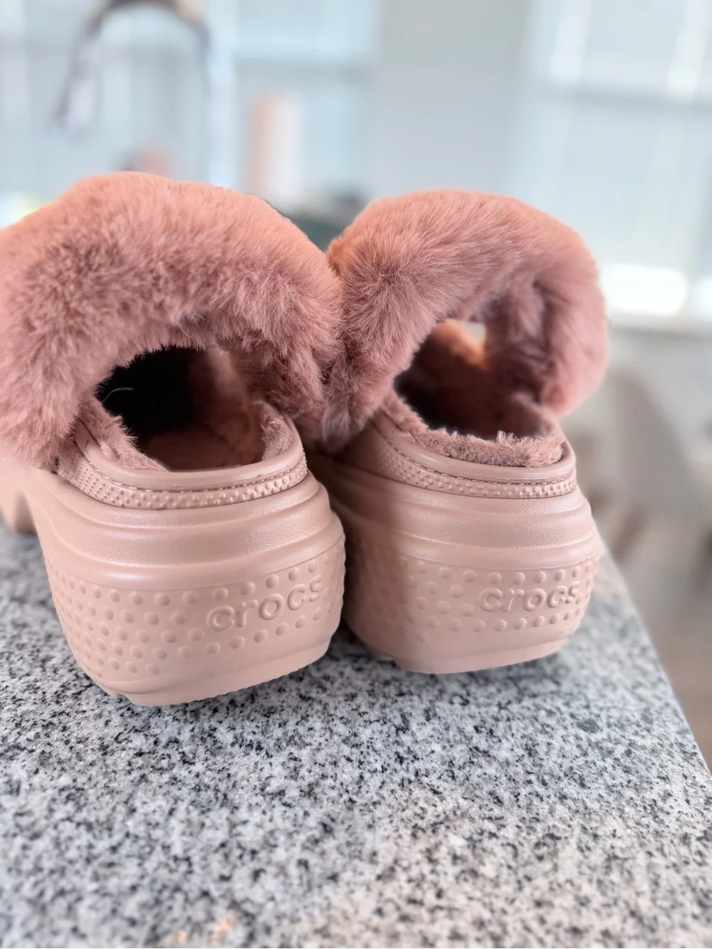 CROCS Kids Blush Pink Fuzzy Lined Clog
